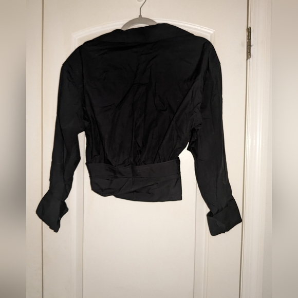15. NWT ALEXANDER WANG CROSS FRONT POPLIN CROPPED TOP - Picture 9 of 10
